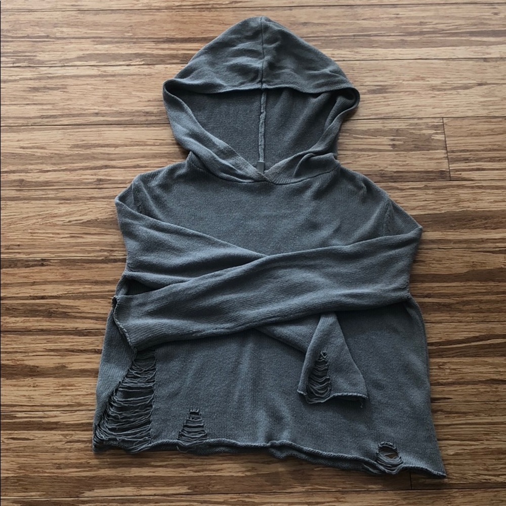 Distressed Knitted Hoodie